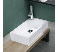 Mai & Mai Rectangular White Modern Countertop Bathroom Sink | Mineral Casting | 46x26x11cm | Col101
