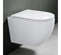 Mai & Mai Rimless Wall-Mounted Toilet Pan with Soft Close Toilet Seat