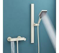 Mai & Mai Shower Riser Rail Kit with Handheld Shower Head, Adjustable Shower Slide Bar, 3 Spray Modes Shower Head and Hose Set, Duschsystem10, White