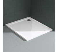 Mai & Mai Shower Tray Bathroom | Acrylic | White | Square Shower Tray | WDH: 80×80×4cm | Durable Modern Shower Base for Shower Enclosures Faro1