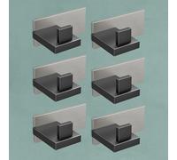 Mai & Mai Wall Mounted Coat Hooks, 6 Pack, Drill or Adhesive Installation