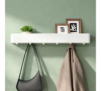 Mai & Mai Wall Mounted Coat Rack with Shelf, 60cm 6 Hidden Hooks, No Drill