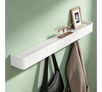 Mai & Mai Wall Mounted Coat Rack with Shelf, 80cm 8 Hidden Hooks, No Drill