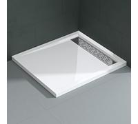 Mai & Mai Shower Tray 90 x 100 x 5 cm White Acrylic Bath Flat Rectangular