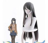 Mai Sakurajima Dark Gray Wig Halloween Anime Cosplay Straight Long Hair Rascal Does Not Dream of Bunny Girl Senpai