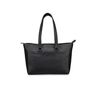 MAI SOLI Macy Genuine Leather Tote Bag for Women with Zipper | Fits upto 14-inch laptop | Shoulder Bag | With Adjustable Long Sholder Strap | Water Resistant (Black)