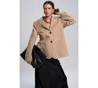 MAI STUDIOS CO. Women's Orsina Suede Blazer in Beige | Size: Medium/Large MAI STUDIOS CO. Beige M/L