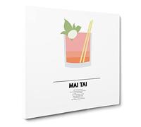 Mai Tai Canvas Print | Gallery Wrapped 30mm Frame Wall Art | 14x14 inches | Ready to Hang | Modern Picture | Living Room Bedroom Lounge Office