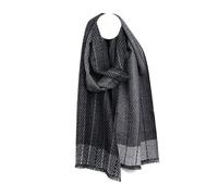 Maia Gifts Black and Grey Herringbone Weave Stripe Men's Scarf