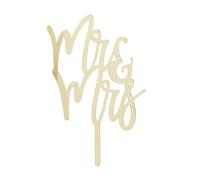 Maia Gifts Mr & Mrs Gold Mirror Acrylic Wedding Cake Topper