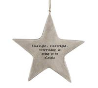 Maia Gifts Starlight Rustic Porcelain Hanging Star