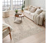 Desire Rugs Maia Washable Floral Traditional Area Rug Non-Slip Living Room Hallway in Beige | Size: 120 cm x 180 cm Desire Rugs Beige 120 cm x 180 cm