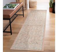 Desire Rugs Maia Washable Floral Traditional Area Rug Non-Slip Living Room Hallway in Coral | Size: 60 cm x 220 cm Desire Rugs Coral 60 cm x 220 cm