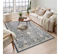 Desire Rugs Maia Washable Floral Traditional Area Rug Non-Slip Living Room Hallway in Navy | Size: 200 cm x 300 cm Desire Rugs Navy 200 cm x 300 cm