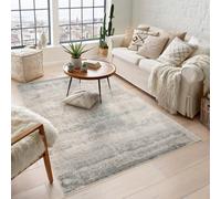 Maia Washable Low Pile Non Slip Mist Abstract Area Rug - Grey, 120 X 180 Cm (Rectangular)