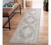Desire Rugs Maia Washable Orchid Floral Traditional Area Rug Non-slip -living Room Grey 060x220cm, Grey