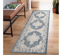 Desire Rugs Maia Washable Orchid Floral Traditional Area Rug Non-slip -living Room Navy 060x220cm, Blue