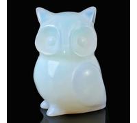 MAIBAOTA 1.5" Owl Ornaments Opal Crystals Owls Opalite Cute Witchy Gifts for Women Men Owl Figurines Statue for Home Office Table Shelf Decor