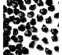 MAIBAOTA 165 PCS Black Fake Ice Cubes Black Plastic Diamonds Acrylic Gems Vase Fillers Decorative Stones for Wedding Party Table Centerpieces Scatter Decor and DIY