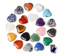 MAIBAOTA 20PCS Heart Healing Crystals Gifts Gemstones Set Bulk Quartz Love Gem Stones Wholesale Polished Pocket Chakra Reiki Spiritual Wellbeing Stocking Filler Mini Small Gift for Women