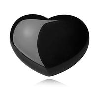 MAIBAOTA 4.5cm Healing Crystals Black Obsidian with Natural Reiki Quartz Heart for Pocket Decoration Lucky Meditation Palm Tree
