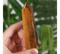 MAIBAOTA 4" Tiger Eye Healing Crystals Wands Gifts for Beginners Hexagonal Point Tower Meditation Nature Reiki Polished Protection Decor Large Crystal 1pcs