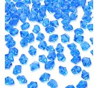 MAIBAOTA 500 PCS Dark Blue Fake Ice Cubes 11x14 mm Vase Fillers Acrylic Crushed Ice Rocks Plastic Diamonds Gems Decorative Stones for Wedding Party Table Decorations and DIY Crafting