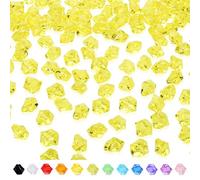 MAIBAOTA 500 PCS Fake Crushed Ice Cubes Vase Fillers Light Yellow Plastic Ice Cubes Diamonds Gems Decorative Stones for Fish Tank Decorations Wedding Party Table Decor and DIY