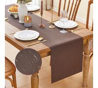 MAIBAOTA Brown Waterproof Small Coffee Table Runner 40 x 140 cm Machine Washable Table Runners for Kitchen Dining Table Decorations Spring Home Party Decor (16 x 55 inch)