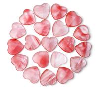 MAIBAOTA Cherry Quartz Crystal Heart Healing Crystals Gemstones Pocket Nature Spiritual Energy Gem Stones Set Gifts for Women Reiki Divination Balancing Yoga Meditation 10PCS