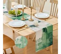 MAIBAOTA Green Waterproof Modern Table Runner | Nordic Style Table Runners for Kitchen Dining Table Decorations Home Party Decor 33 x 180 cm (13 x 71 inch)