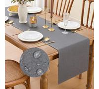 MAIBAOTA Grey Waterproof Small Coffee Table Runner 40 x 140 cm Machine Washable Table Runners for Kitchen Dining Table Decorations Spring Home Party Decor (16 x 55 inch)