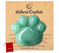 MAIBAOTA Healing Crystals Green Aventurine Cat Paw Worry Stone for Anxiety Stress Relief Cute Pocket-Sized Emotional Support Gifts for Crystal Cat Pet Lovers Women Men