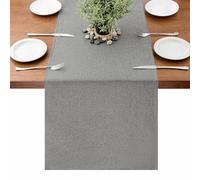 MAIBAOTA Light Grey Waterproof Table Runner Farmhouse Rustic Seasonal Table Runners for Kitchen Dining Table Decorations Wedding Christmas Birthday Party Decor 40 x 180 cm