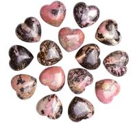 MAIBAOTA Rhodonite Heart Healing Crystals 10pcs Pink Gemstones