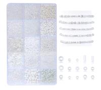 MAIBAOTA White Beads for Jewelry Making 4mm White Glass Seed Beads Kit 15 Color 3mm 2mm Small Tiny Tube Bead for Bracelets Necklace Earring Craft DIY