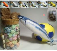 Maibar Cat Toy Cats Fish Cat Plush Toy Realistic Simulation Cat Mint Toys (20, Saury)