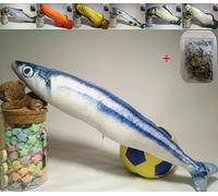 Maibar Catnip Cat Toys Cat Fish Plush Toy Realistic Simulation Cat Mint Toys (40, Saury)
