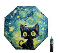 Maibar Sun Umbrella Auto-Open UV Protection UV Blocking Cat Hand Parasol UPF 50 SPF 50 Compact Folding Umbrella for Women (Auto Open Button)