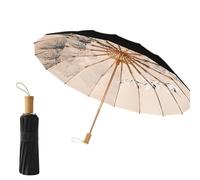 Maibar Sun Umbrella SPF 50 3D Pattern Compact 16 Ribs UPF 50 UV Protection Folding Umbrella for Women (2)