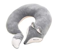 Maibar Travel Pillows for Airplanes Kids Neck Pillow Fox Animal Cartoon Pillow for Car (Grey)