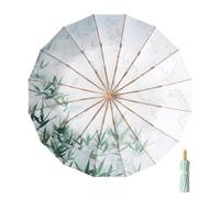 Maibar Umbrella Compact UPF 50 SPF 50 3D Pattern 16 Ribs Chinese Style Sun UV Protection Folding Umbrella for Women (1)