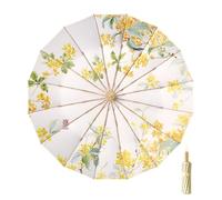 Maibar UV Umbrella SPF 50 3D Pattern Compact 16 Ribs UPF 50 UV Protection Folding Umbrella for Women (2)