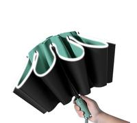 Maibar Waterproof Umbrella Reflective, Travel Folding Umbrella, Windproof UV Proof UPF 50, Auto Open Close Sun Parasol for Men and Women (Green)