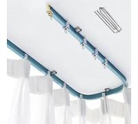 MaiBuL LNNW Curtain Rail Curtain Track System for Bay Window, Ceiling Mount Curtain Rods Rail Bendable, for Shower/Living Room, Hooks Included for Living Room,Bedroom, Bathroom (Size : 400cm/13ft)