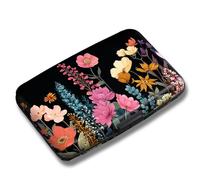 Maicican Credit Card Holder, Mini RFID Blocking Aluminum Wallet Slim Metal Hard Case Travel Wallet ID Case for Women and Men, 4.3 x 2.9 Inches, Blooming Flowers, 4.3 x 2.9 x 0.8 inches, Slim Credit