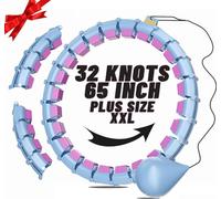 maicifi 65inch 32 Knots Plus Size Quiet Weighted Hula Infinity Fitness Detachable Hoops Smart Silent Infinity Hula for Women 2 in 1 Waist and Abdominal Workout Hoop