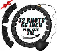 maicifi 65inch 32 Knots Plus Size Quiet Weighted Hula Infinity Fitness Detachable Hoops Smart Silent Infinity Hula for Women 2 in 1 Waist and Abdominal Workout Hoop