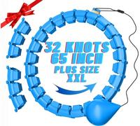 maicifi 65inch 32 Knots Plus Size Quiet Weighted Hula Infinity Fitness Detachable Hoops Smart Silent Infinity Hula for Women 2 in 1 Waist and Abdominal Workout Hoop