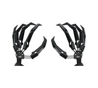 MAICOLA Halloween Articulated Gloves with Flexible Joint, 3D Printed Finger Extension Claws, Cosplay Party Fancy Dress Props(1Pair-Black)